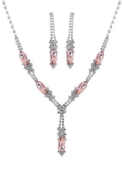 Rhinestone Marquise Shape Bridal Set Necklace