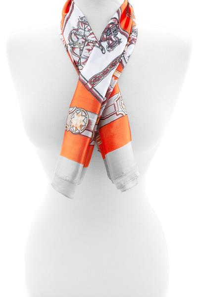 FASHION TWO TONE PRINT SMOOTH SILKY SCARF