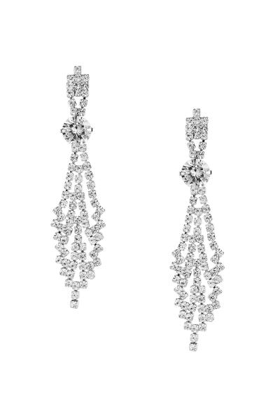 Rhinestone Round Stone Top Tie Earring