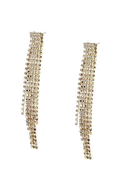Rhinestone 5 Line Mesh Earring