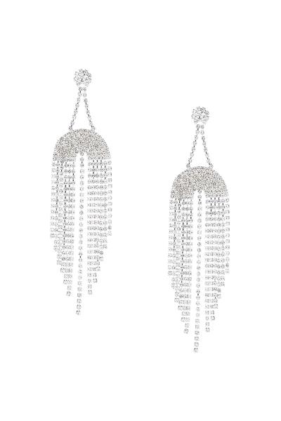 Rhinestone Half Circle Fringe Earring