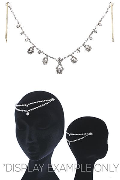 RHINESTONE FIVE PEAR SHAPE HAIR CHAIN