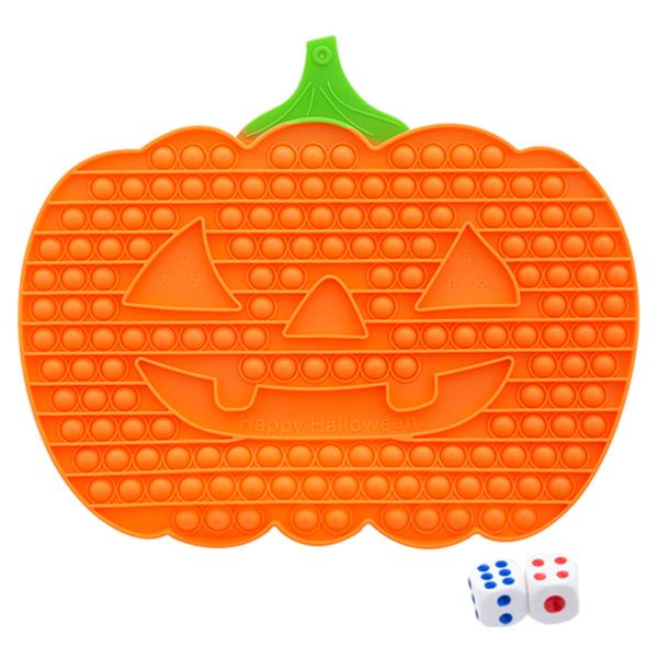 LARGE HALLOWEEN PUMPKIN 206 BUBBLE STRESS RELIEVER TOY WITH ROLL DICE