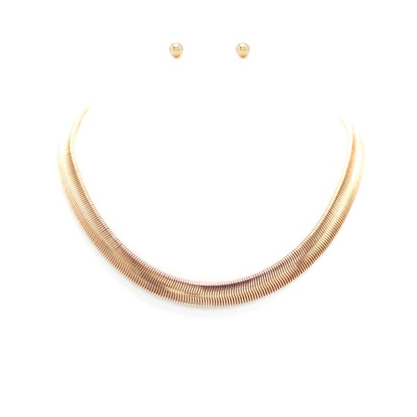 Metal Chain Necklace Earring Set