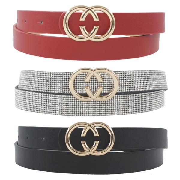 STRAP INVERTED C BUCKLE TRIO SKINNY BELT