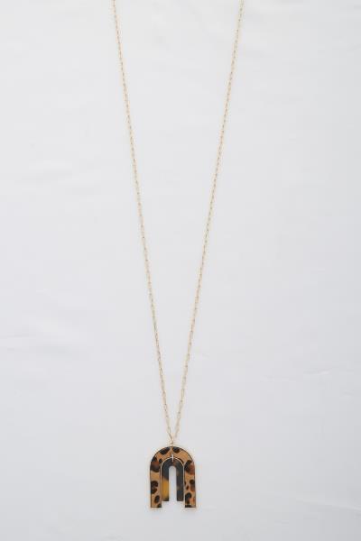 Printed Down Curve Chain Necklace