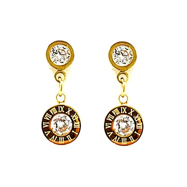 Crystal Roman Numeral Dangle Earring