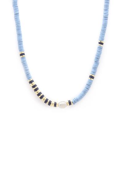 Pearl Disk Bead Necklace