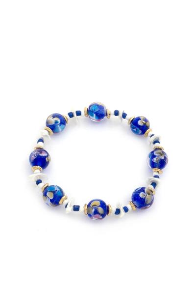 Flower Glass Bead Bracelet