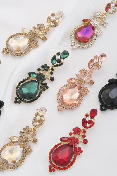 Teardrop Crystal Dangle Earring