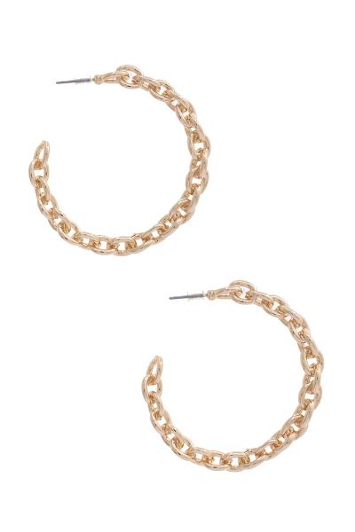 JOBERRY OVAL LINK HOOP EARRING