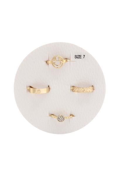 Happy Face Metal Ring Set