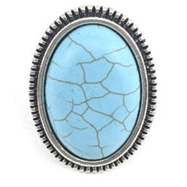 WESTERN STYLE STONE WIDE RING