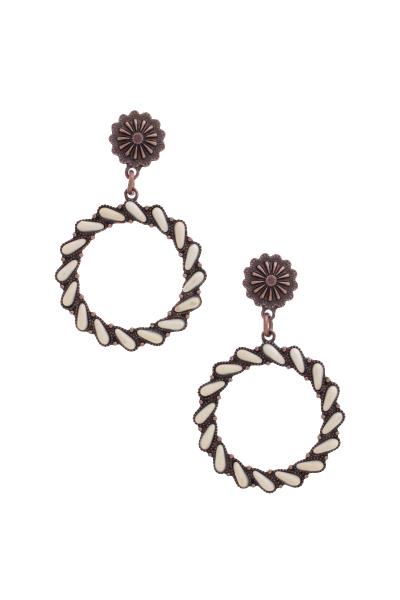 Flower Beaded Dangle Earring