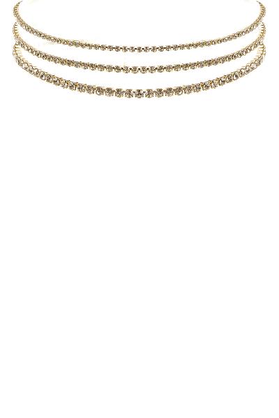 Rhinestone Various Size 3 Choker Set