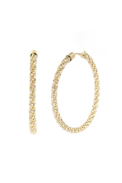 RHINESTONE TWIST HOOP EARRING