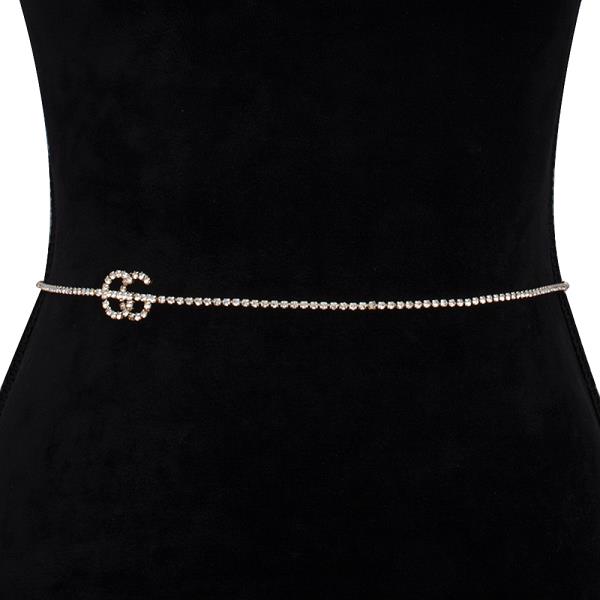 DAINTY DOUBLE CIRCLE RHINESTONE BELT