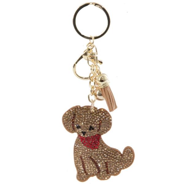 RHINESTONE DOG KEY CHAIN