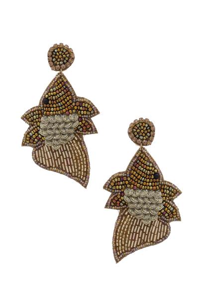 Seed Bead Fish Dangle Earring