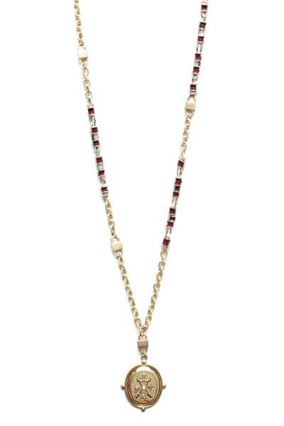 MULTI BEAD PENDANT LONG NECKLACE