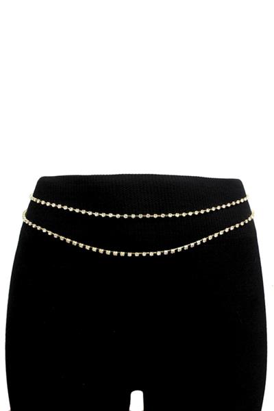 2 LINE RHINESTONE BELT