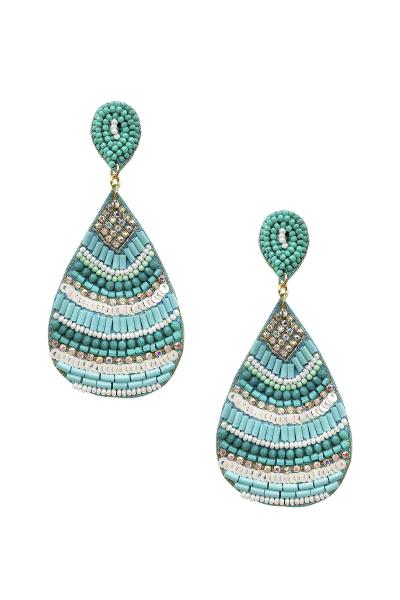 Seed Bead Teardrop Dangle Earring