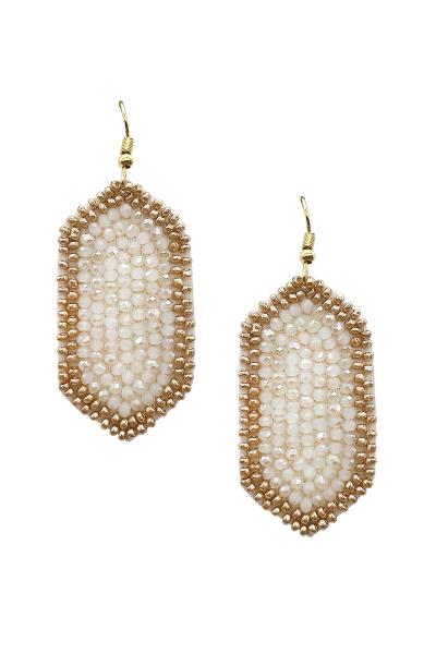 Seed Bead Hexagon Dangle Earring