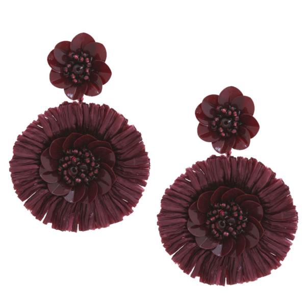 Flower Raffia Earring