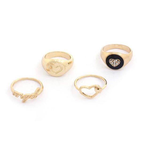 SODAJO Angel Heart Signet Assorted Ring Set