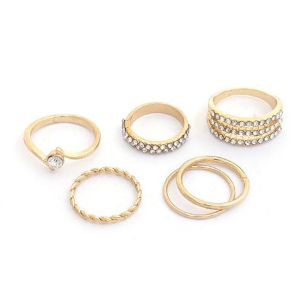 SODAJO Rhinestone Assorted Ring Set