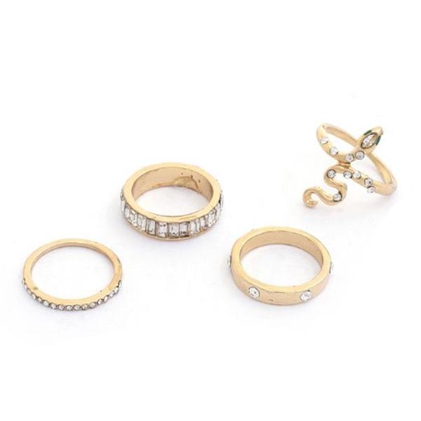 SODAJO Snake Rhinestone Ring Set