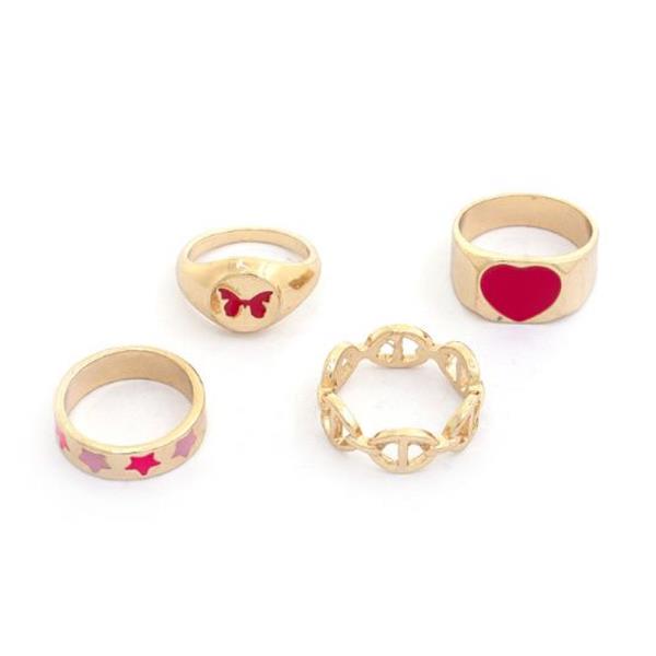 SODAJO Butterfly Signet Assorted Ring Set