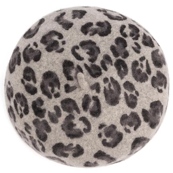 CC HAT LEOPARD PATTERN WOOL BERET