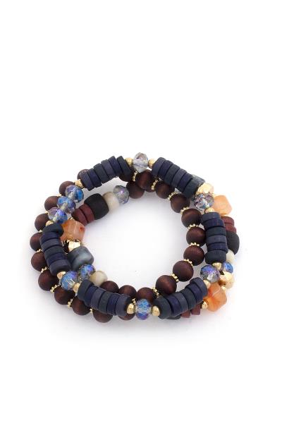 Ball Wood Bead Bracelet Set