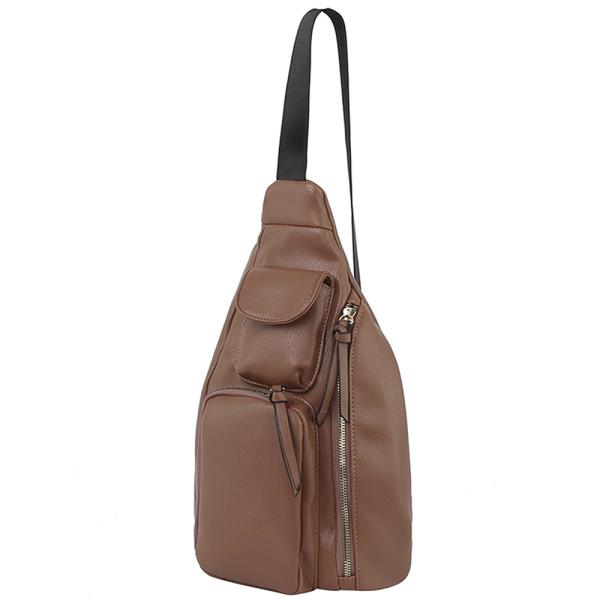 FASHION ZIPPER POUCH DESIGN TRIANGLE SHAPE CROSSBODY BAG