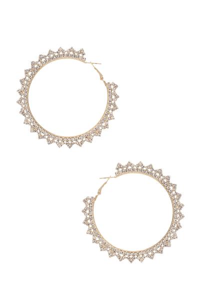 RHINESTONE HOOP EARRING