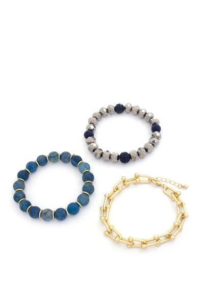U LINK STONE BEADED BRACELET SET