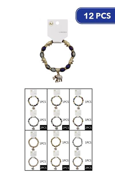 Elephant Bead Bracelet (12 Units)