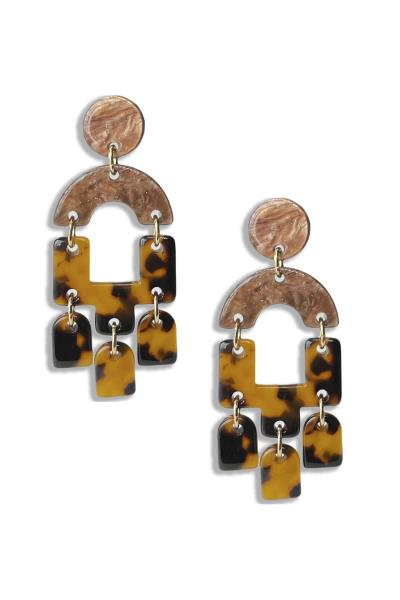 Acetate Geometric Dangle Earring
