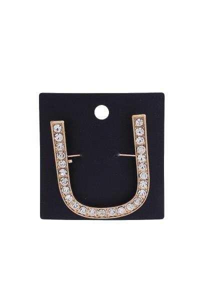 INITIAL RHINESTONE BROOCH