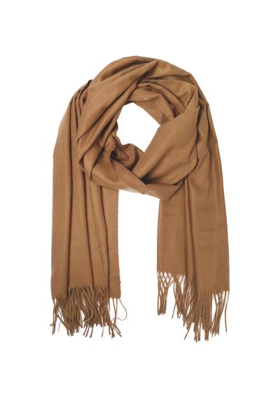 FASHION SOLID COZY SCARF WITH FRINGE