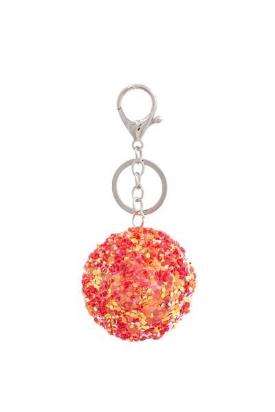 GLITTER POM POM KEYCHAIN
