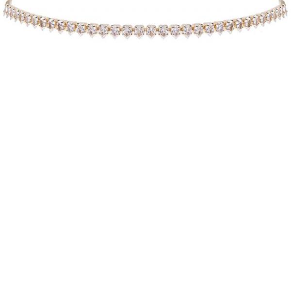 Cubic Zirconia Pointy Choker Collar Necklace