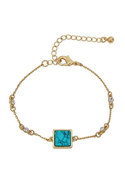 Square Stone Chain Bracelet