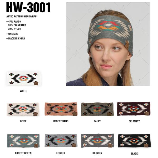 CC AZTEC PATTERN HEADWRAPS