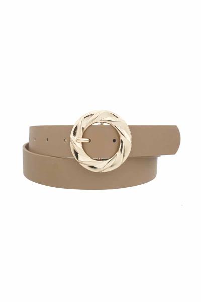METAL TEXTURE CIRCLE BUCKLE BELT