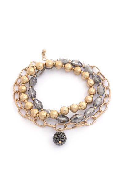 Beaded Oval Link Bracelet Set