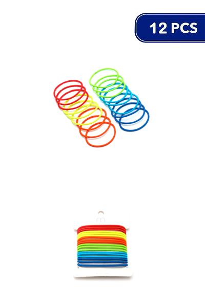 Mix Color Ponytail Holder Hair Band Set (12 Units)