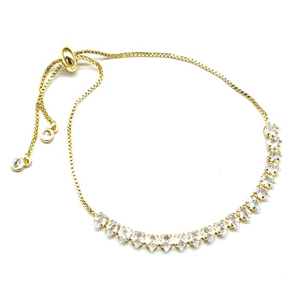 Square Crystal Slide Metal Bracelet