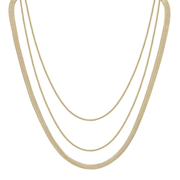 Metal 3 Layered Necklace